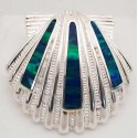 RARD225S Large Sterling Silver Opal Scallop Slider